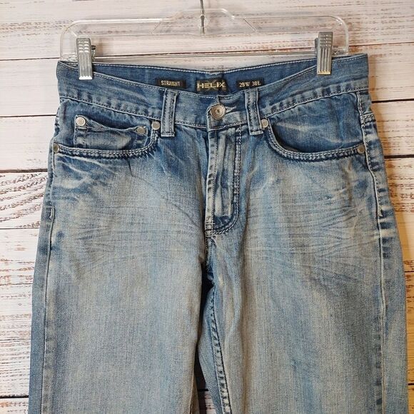 Helix Men's Jeans Size 29x30 Medium Wash Relaxed Fit Straight Leg - Picture 3 of 16